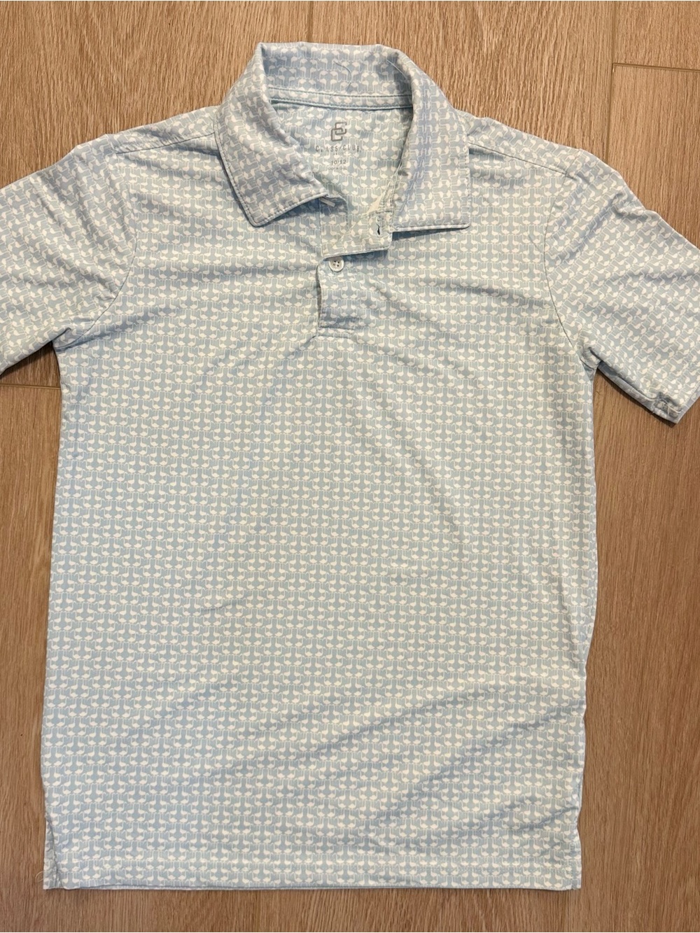 Boys Class Club Light Blue Printed Polo